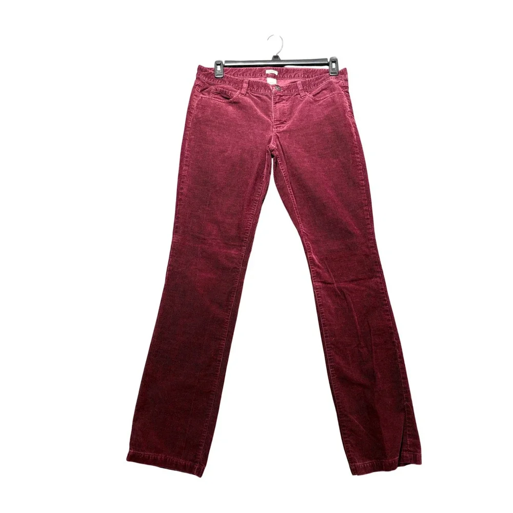 J.Crew‎ Matchstick Pants Women 31R Burgundy Excellent Corduroy Mid Rise Straight